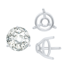 Load image into Gallery viewer, ITI NYC Three Prong Round Tapered Base Wire Basket Settings in 14K Gold (4.00 mm - 9.25 mm)
