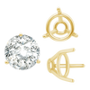 ITI NYC Three Prong Round Tapered Base Wire Basket Settings in 14K Gold (4.00 mm - 9.25 mm)
