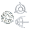 ITI NYC Three Prong Round Tapered Base Wire Basket Settings in Sterling Silver (4.00 mm - 9.25 mm)