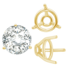 ITI NYC Three Prong Round Tapered Base Wire Basket Settings in 14K Gold (4.00 mm - 9.25 mm)