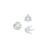 ITI NYC Three Prong Round Tapered Base Wire Basket Settings in Sterling Silver (4.00 mm - 9.25 mm)