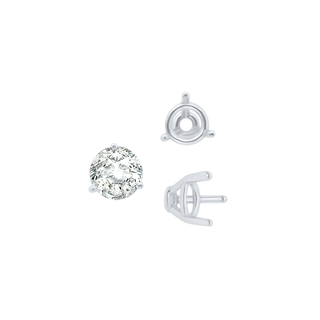 ITI NYC Three Prong Round Tapered Base Wire Basket Settings in Sterling Silver (4.00 mm - 9.25 mm)