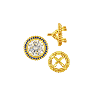 ITI NYC Four Prong Round Halo Settings With Peg in 14K Gold (1.50 mm - 9.25 mm)