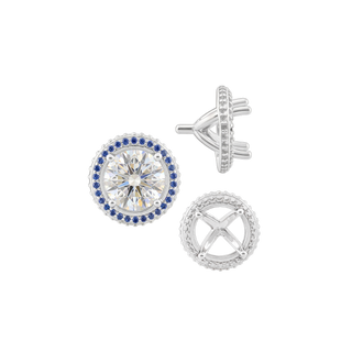 ITI NYC Four Prong Round Halo Settings With Peg in Sterling Silver (3.50 mm - 9.25 mm)