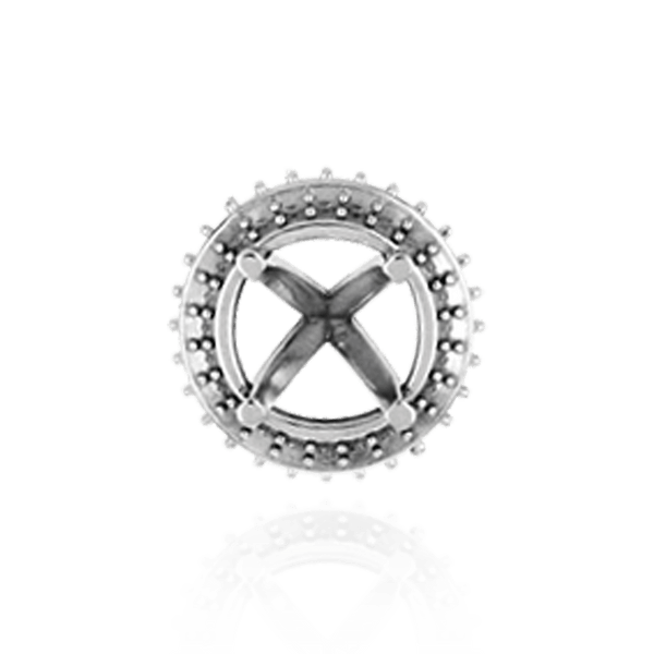 ITI NYC Four Prong Round Halo Settings With Peg in 14K Gold (1.50 mm - 9.25 mm)