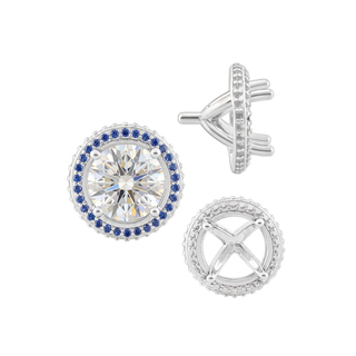 ITI NYC Four Prong Round Halo Settings With Peg in 14K Gold (3.50 mm - 9.25 mm)