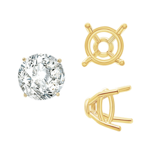 Load image into Gallery viewer, ITI NYC Four Prong Round Tapered Base Wire Basket Settings in 14K Gold (4.00 mm - 9.00 mm)
