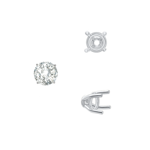 Load image into Gallery viewer, ITI NYC Four Prong Round Tapered Base Wire Basket Settings in 14K Gold (4.00 mm - 9.00 mm)
