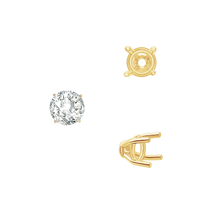 Load image into Gallery viewer, ITI NYC Four Prong Round Tapered Base Wire Basket Settings in 14K Gold (4.00 mm - 9.00 mm)
