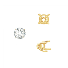 Load image into Gallery viewer, ITI NYC Four Prong Round Tapered Base Wire Basket Settings in 14K Gold (4.00 mm - 9.00 mm)
