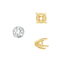 Load image into Gallery viewer, ITI NYC Four Prong Round Tapered Base Wire Basket Settings in 14K Gold (4.00 mm - 9.00 mm)
