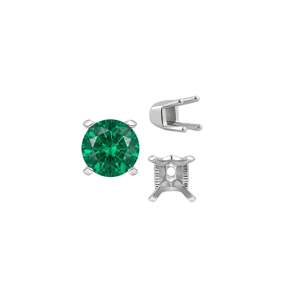 ITI NYC Four Prong Round V-Side Settings in 14K Gold (4.00 mm - 9.25 mm)