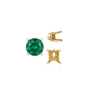 ITI NYC Four Prong Round V-Side Settings in 14K Gold (4.00 mm - 9.25 mm)