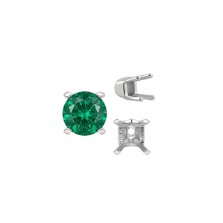 ITI NYC Four Prong Round V-Side Settings in Sterling Silver (4.00 mm - 9.25 mm)