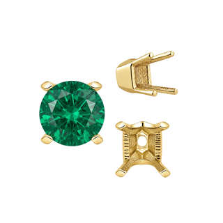 ITI NYC Four Prong Round V-Side Settings in 14K Gold (4.00 mm - 9.25 mm)