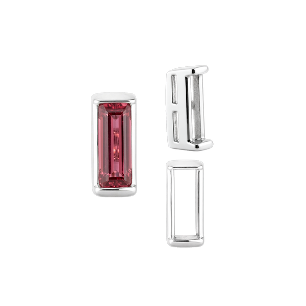 ITI NYC Straight Baguette Settings With Airline in Sterling Silver (1.75 x 1.50 mm - 8.75 x 3.75 mm)