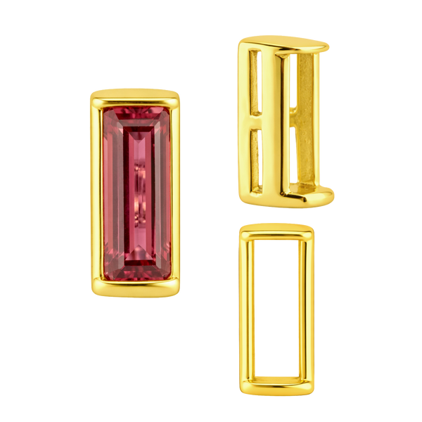 ITI NYC Straight Baguette Settings With Airline in 14K Gold (1.75 x 0.50 mm - 8.75 x 3.75 mm)