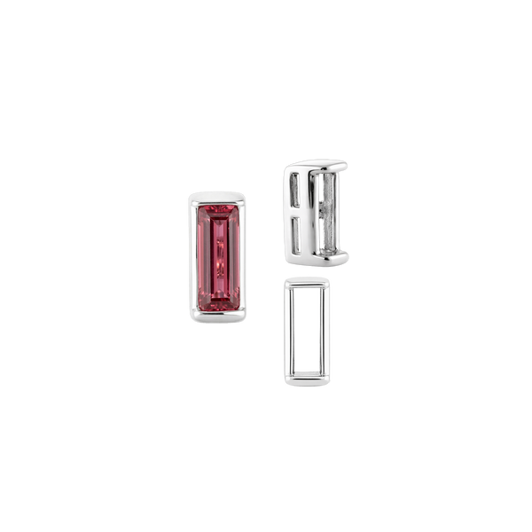 ITI NYC Straight Baguette Settings With Airline in Sterling Silver (1.75 x 1.50 mm - 8.75 x 3.75 mm)