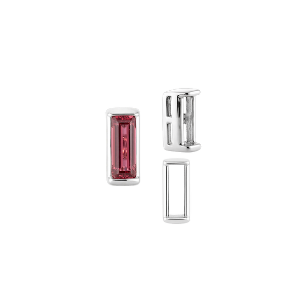 ITI NYC Straight Baguette Settings With Airline in Sterling Silver (1.75 x 1.50 mm - 8.00 x 3.75 mm)