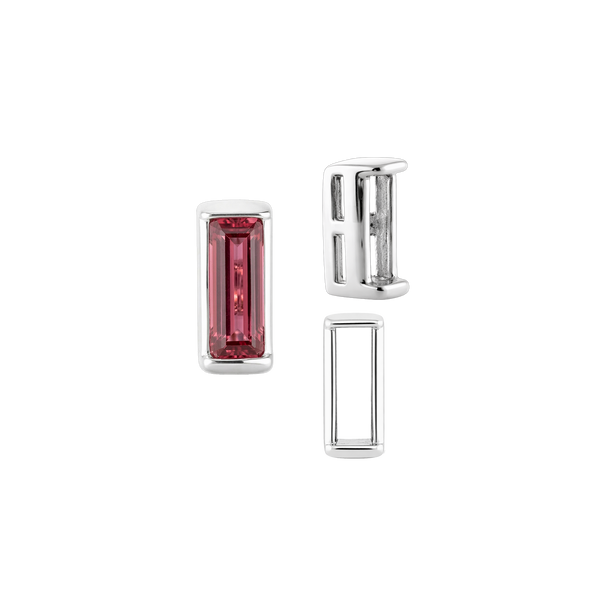 ITI NYC Straight Baguette Settings With Airline in Sterling Silver (1.75 x 1.50 mm - 8.00 x 3.75 mm)