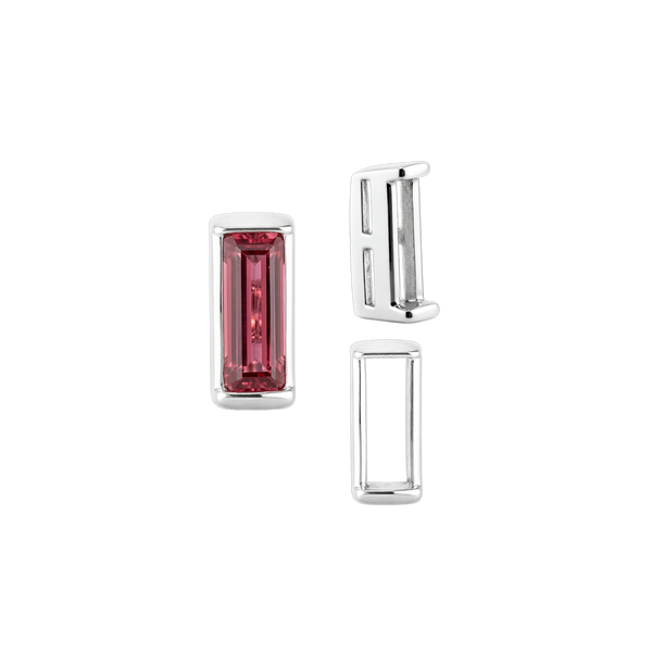 ITI NYC Straight Baguette Settings With Airline in Sterling Silver (1.75 x 1.50 mm - 8.00 x 3.75 mm)