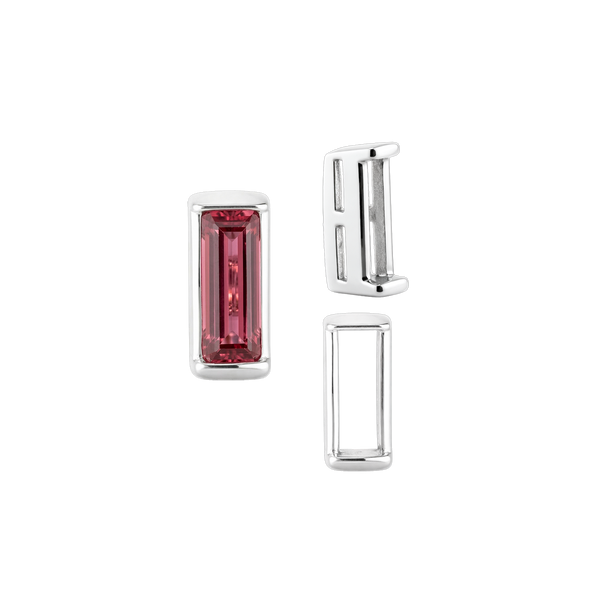 ITI NYC Straight Baguette Settings With Airline in Sterling Silver (1.75 x 1.50 mm - 8.75 x 3.75 mm)