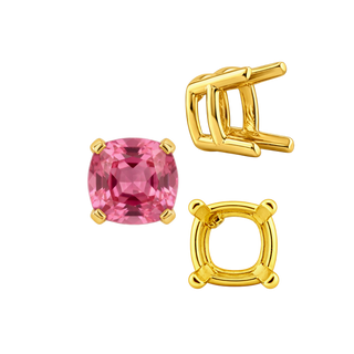 ITI NYC Four Prong Cushion Heavy Basket Settings in 14K Gold (4.00 x 4.00 mm - 10.00 x 10.00 mm)
