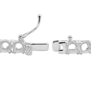 Tennis Necklace Mounting in Sterling Silver (.10 ct / 3.0 mm)