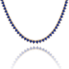 Tennis Necklace with Sapphire Stones (September Birthstones) in 14K Gold (1.75 mm - 4.0 mm)