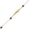Finished Diamond by the Yard Cable Chain Bracelet in 14K Yellow Gold with Sapphire Stones