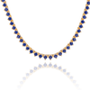 Tennis Necklace with Sapphire Stones (September Birthstones) in 18K Gold (1.75 mm - 4.0 mm)
