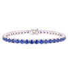 Tennis Bracelet with Sapphire Colored CZ in Sterling Silver (2 mm - 4 mm)