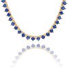 Tennis Necklace with Sapphire Stones (September Birthstones) in 14K Gold (1.75 mm - 4.0 mm)