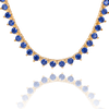 Tennis Necklace with Sapphire Stones (September Birthstones) in 14K Gold (1.75 mm - 4.0 mm)