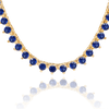 Tennis Necklace with Sapphire Stones (September Birthstones) in 14K Gold (1.75 mm - 4.0 mm)