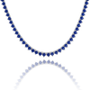 Tennis Necklace with Sapphire Stones (September Birthstones) in 14K Gold (1.75 mm - 4.0 mm)