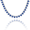 Tennis Necklace with Sapphire Stones (September Birthstones) in 14K Gold (1.75 mm - 4.0 mm)