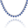 Tennis Necklace with Sapphire Stones (September Birthstones) in 14K Gold (1.75 mm - 4.0 mm)