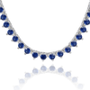 Tennis Necklace with Sapphire Stones (September Birthstones) in 18K Gold (1.75 mm - 4.0 mm)