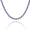 Tennis Necklace with Sapphire Stones (September Birthstones) in 14K Gold (1.75 mm - 4.0 mm)