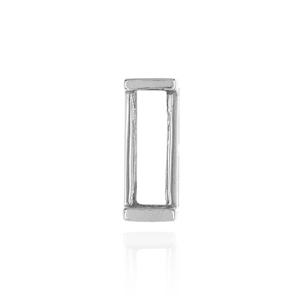 ITI NYC Straight Baguette Single Base Settings in Sterling Silver (1.75 x 1.00 mm - 8.00 x 3.75 mm)