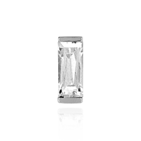 ITI NYC Straight Baguette Single Base Settings in Sterling Silver (1.75 x 1.00 mm - 8.00 x 3.75 mm)