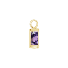 Load image into Gallery viewer, Diamond or Gemstone Baguette Bezel Drop Charm in 14K Yellow Gold
