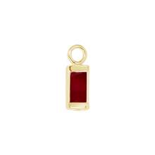 Load image into Gallery viewer, Diamond or Gemstone Baguette Bezel Drop Charm in 14K Yellow Gold
