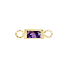 Load image into Gallery viewer, Diamond or Gemstone Baguette Bezel Bracelet/Necklace Charm in 14K Yellow Gold
