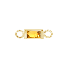 Load image into Gallery viewer, Diamond or Gemstone Baguette Bezel Bracelet/Necklace Charm in 14K Yellow Gold
