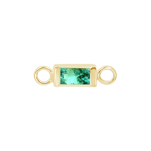 Load image into Gallery viewer, Diamond or Gemstone Baguette Bezel Bracelet/Necklace Charm in 14K Yellow Gold
