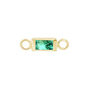 Diamond or Gemstone Baguette Bezel Bracelet/Necklace Charm in 14K Yellow Gold