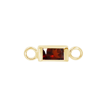 Load image into Gallery viewer, Diamond or Gemstone Baguette Bezel Bracelet/Necklace Charm in 14K Yellow Gold
