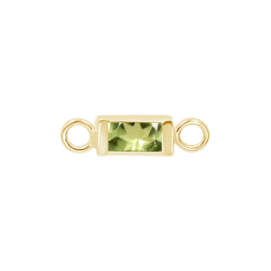 Diamond or Gemstone Baguette Bezel Bracelet/Necklace Charm in 14K Yellow Gold